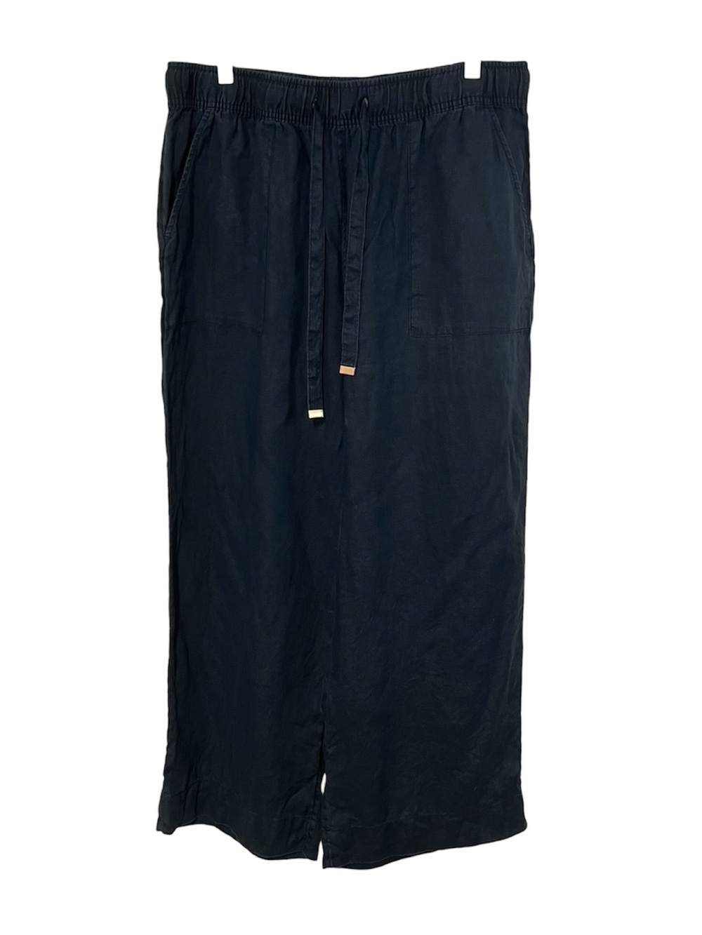 Joie Women’s XL Linen Wide Leg Drawstring Elastic Waist Pants Black